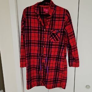 Victoria's Secret Red and Purple Plaid Shirt